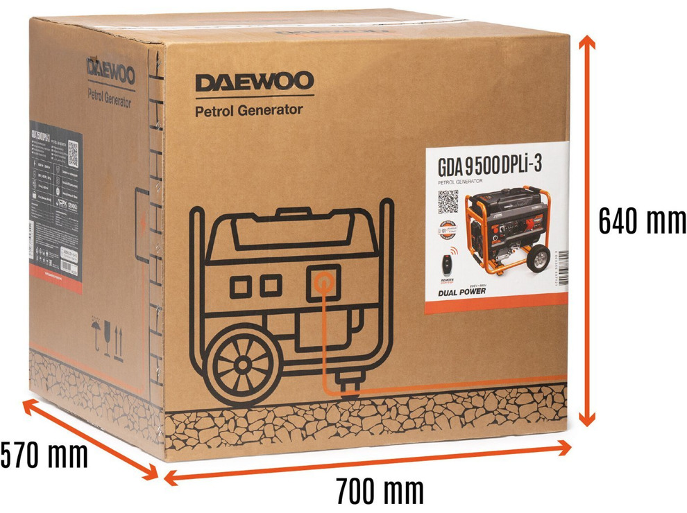 Бензиновый генератор Daewoo Power GDA 9500DPLi-3