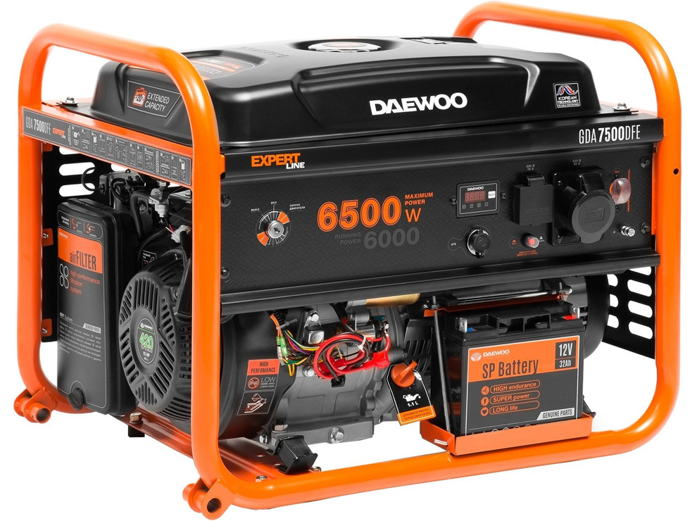 Бензиновый генератор Daewoo Power GDA 7500DFE