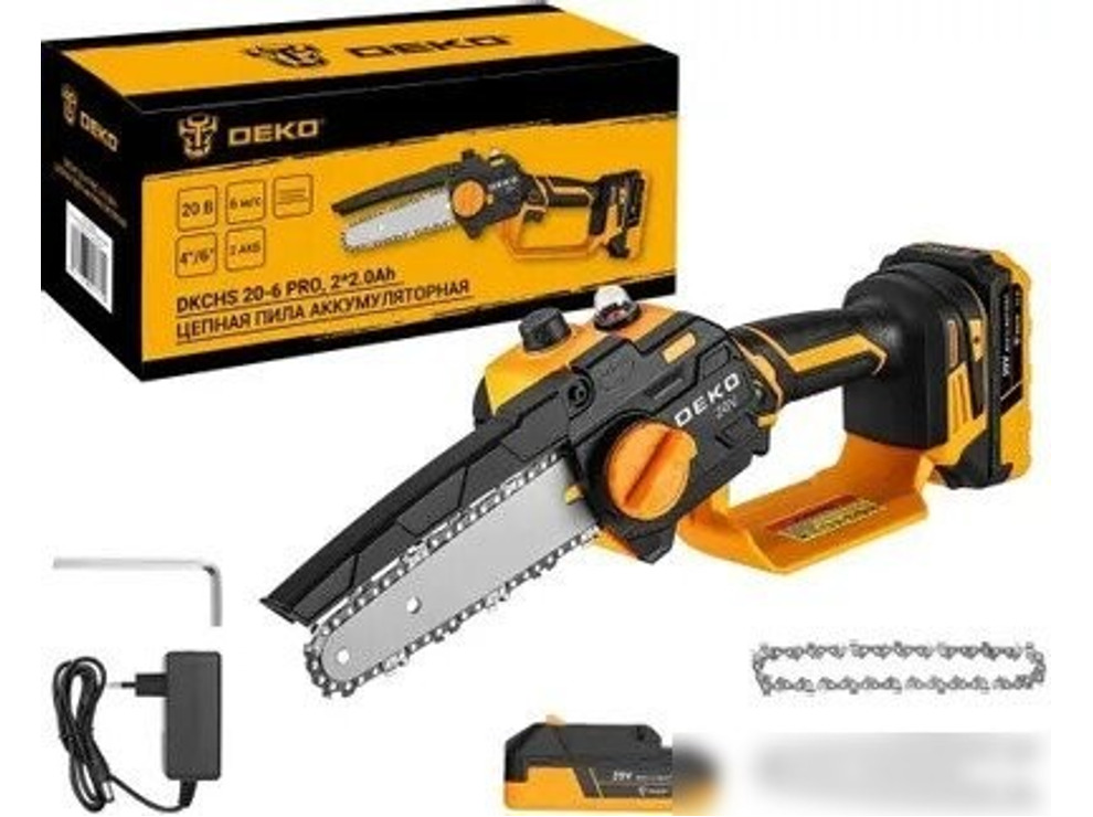Аккумуляторная пила Deko DKCHS 20-6 Pro 081-2025 (с 2-мя АКБ)