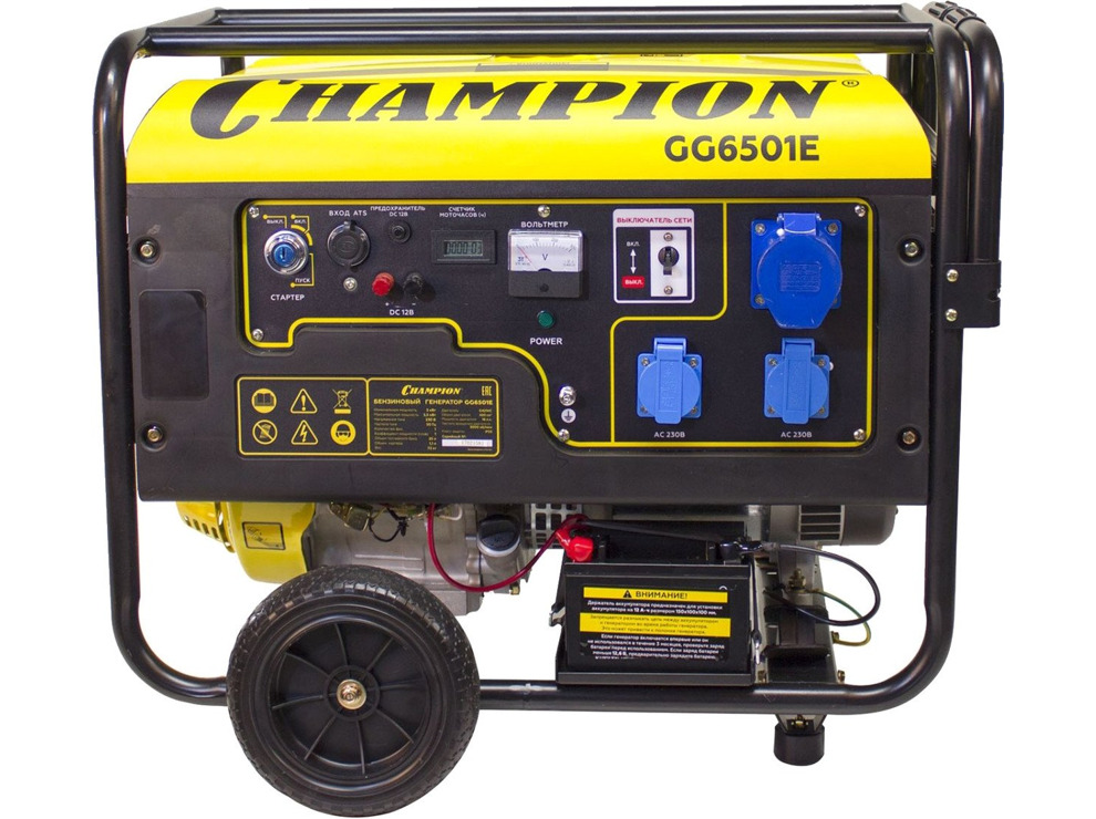 Бензиновый генератор Champion GG6501E+ATS