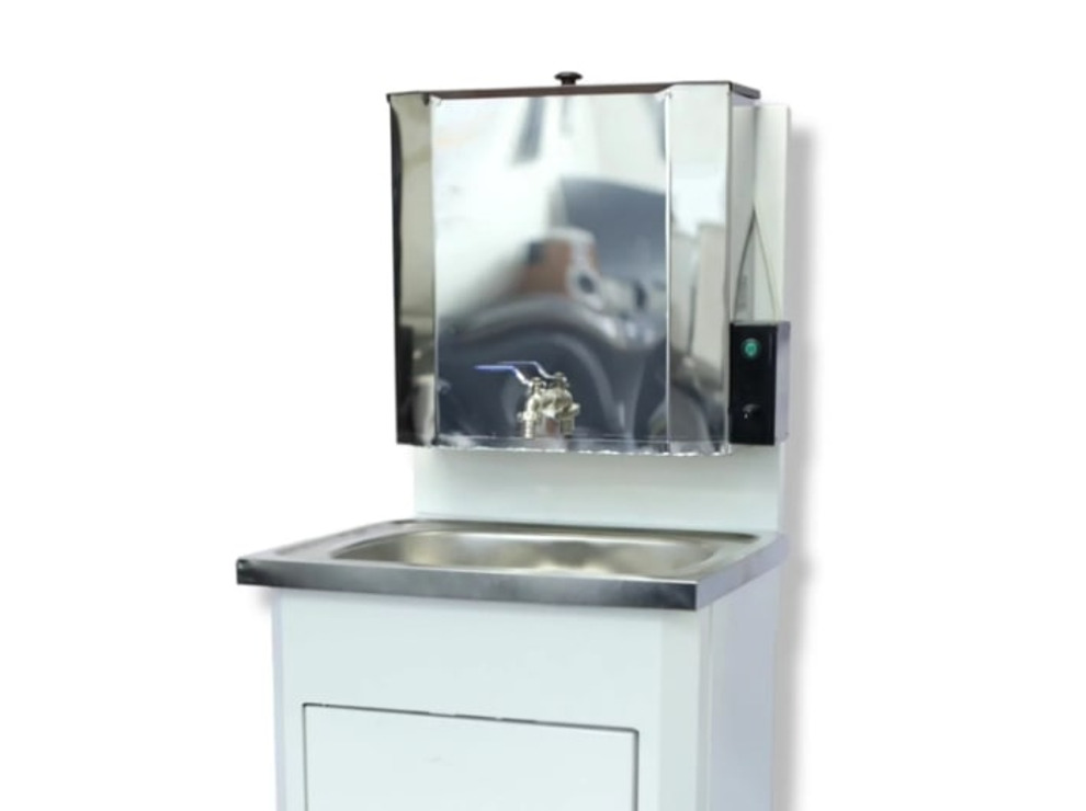 Умывальник Дачный Петромаш, белый (мойка и бак из нержавеющей стали) 20л с подогревом