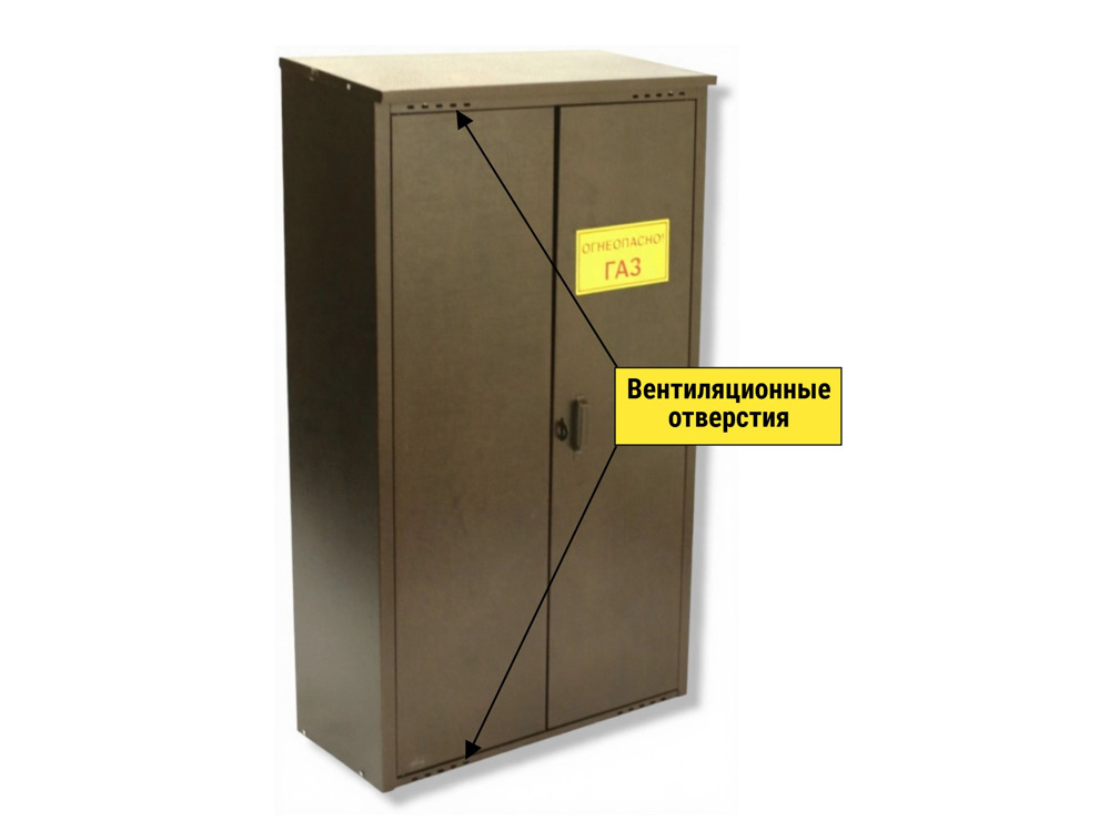 Шкаф для газового баллона Петромаш (2х50л, коричневый) 1,4м