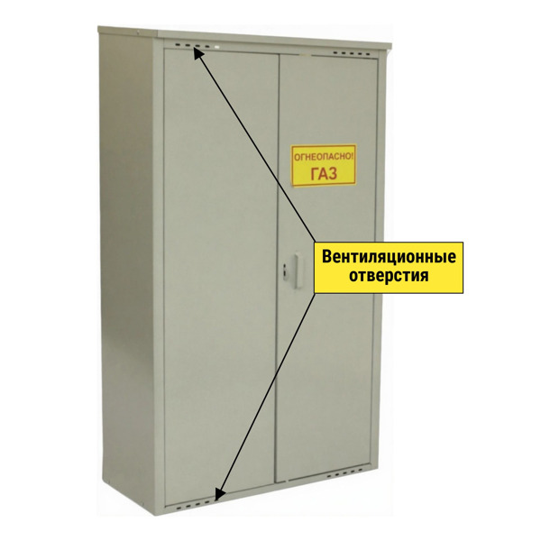 Шкаф для газового баллона Петромаш (2х50л, серый) 1,4м