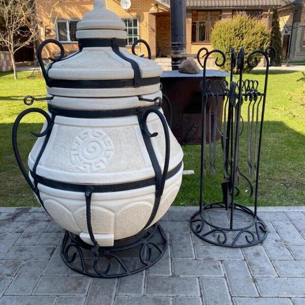 Тандыр Аладдин (в комплекте со стойкой под крышку и подставкой под тандыр)