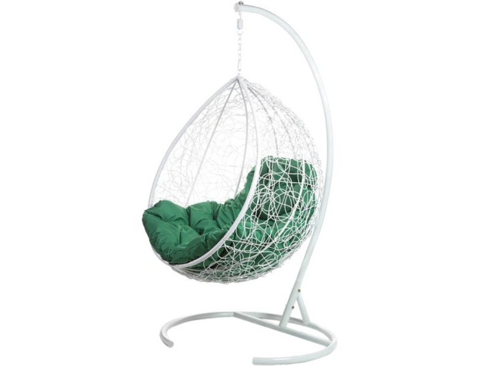 Кресло подвесное BiGarden Tropica White (зеленая подушка)