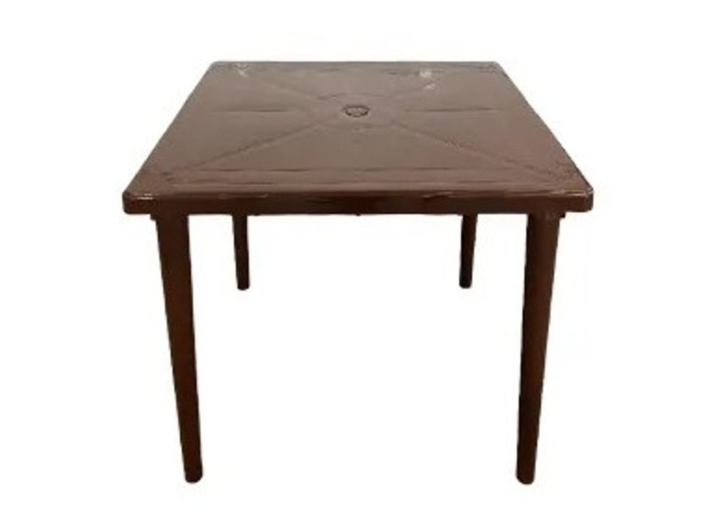 Пластиковый стол квадратный (коричневый)
