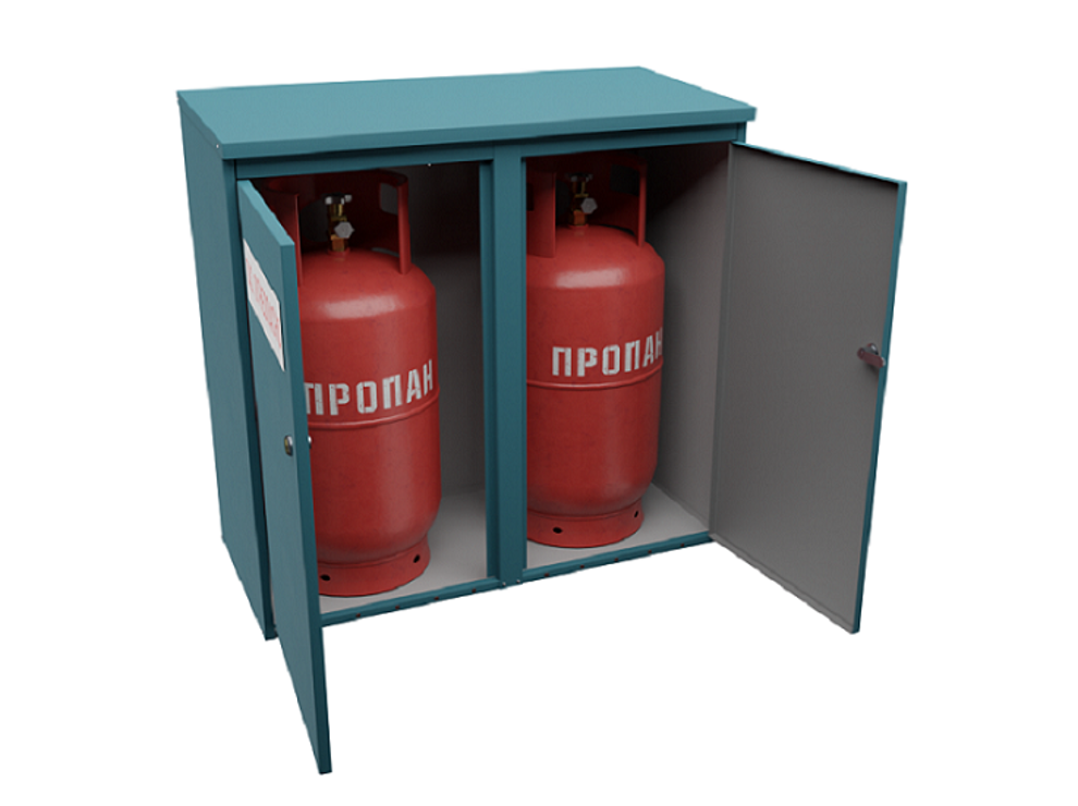 Шкаф для 2 газовых баллонов Steel-expert (27л) с пропаном (окрашен)