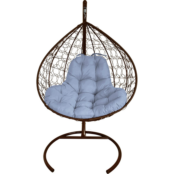 Кресло подвесное M-Group XL (коричневый ротанг/ серая подушка)