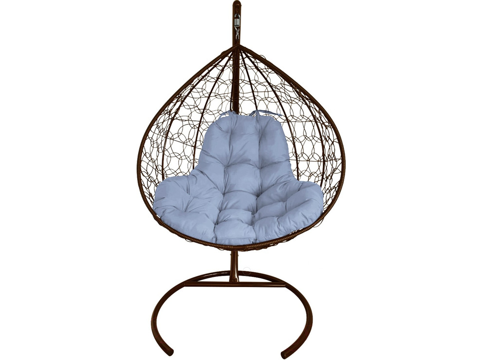 Кресло подвесное M-Group XL (коричневый ротанг/ серая подушка)