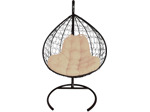 Кресло подвесное M-Group XL (черный ротанг/ бежевая подушка)