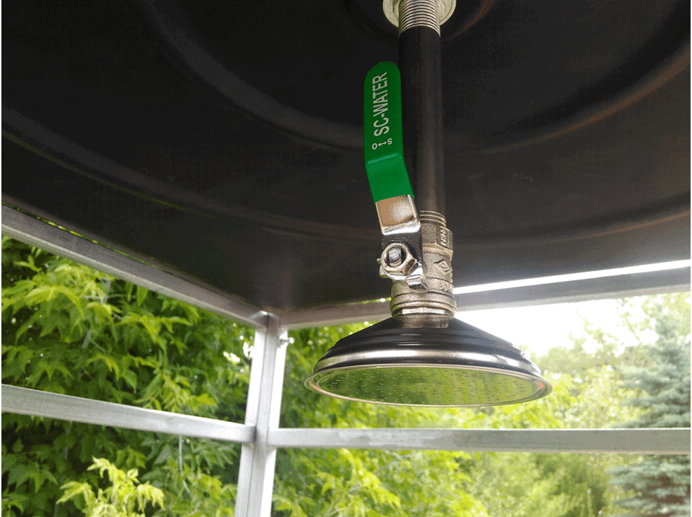 Летний душ "ComfortProm" без тамбура + бак 110 литров с подогревом