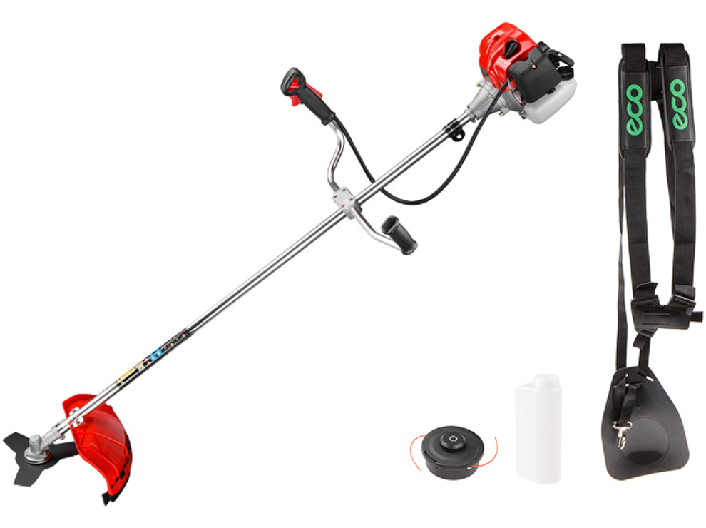 Мотокоса ECO GTP-185N с ножом и головкой (1.85 кВт, 2.5 л.с., 52.0 см3, лёгкий запуск, нож 255х25.4 мм, 3 зуб., ремень двухлямочный, вес 7.8 кг)