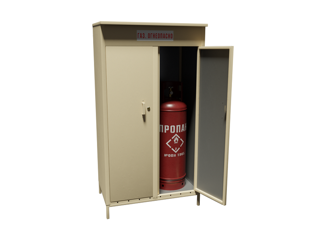 Шкаф увеличенный Премиум для 2-х газовых баллонов 50 л с пропаном