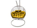Подвесное кресло Кокон Дабл (белый/желтый)