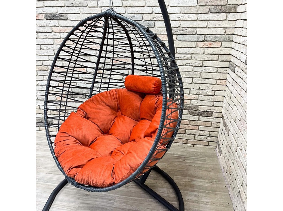 Подвесное кресло Кокон Круглое зигзаг (коралловый)