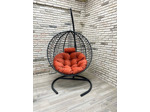 Подвесное кресло Кокон Круглое зигзаг (коралловый)