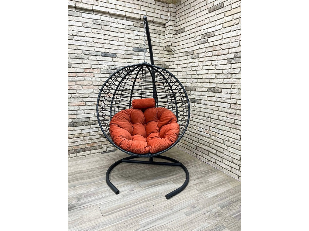 Подвесное кресло Кокон Круглое зигзаг (коралловый)