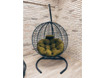 Подвесное кресло Кокон Круглое Премиум зигзаг (зелёный)