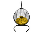 Подвесное кресло Кокон Капля Стандарт (чёрный/желтый)