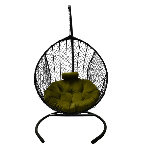 Подвесное кресло Кокон Капля Стандарт (чёрный/зеленый)