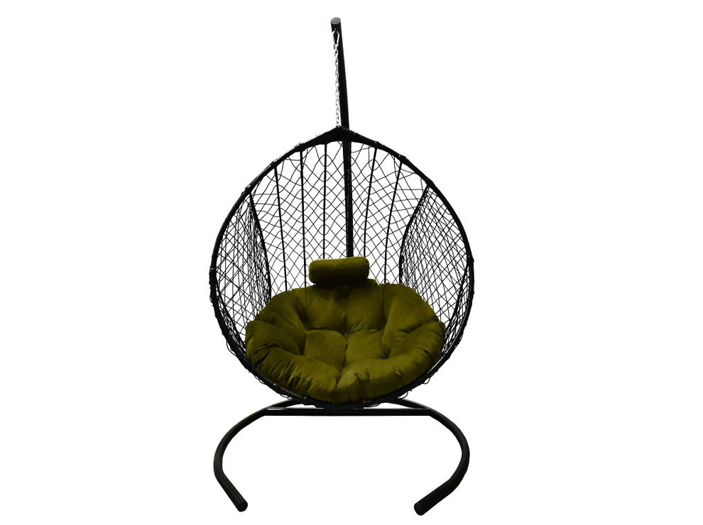 Подвесное кресло Кокон Капля Стандарт (чёрный/зеленый)