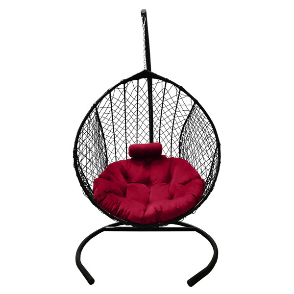 Подвесное кресло Кокон Капля Стандарт (чёрный/красный)