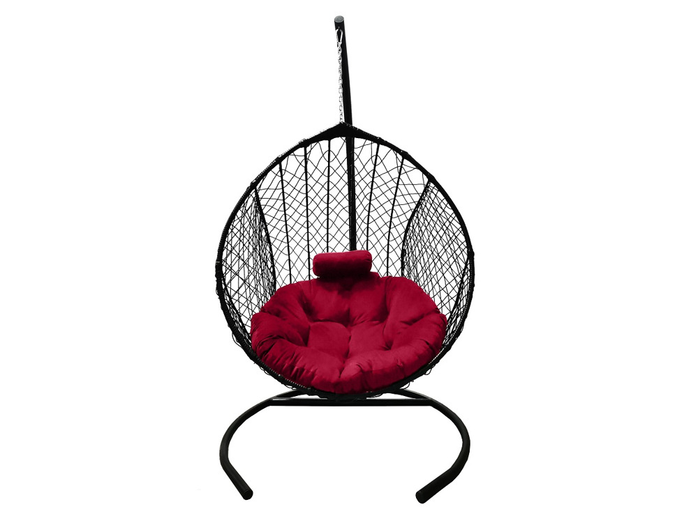 Подвесное кресло Кокон Капля Стандарт (чёрный/красный)