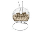 Подвесное кресло Кокон Двойной Премиум Зигзаг (бежевый)
