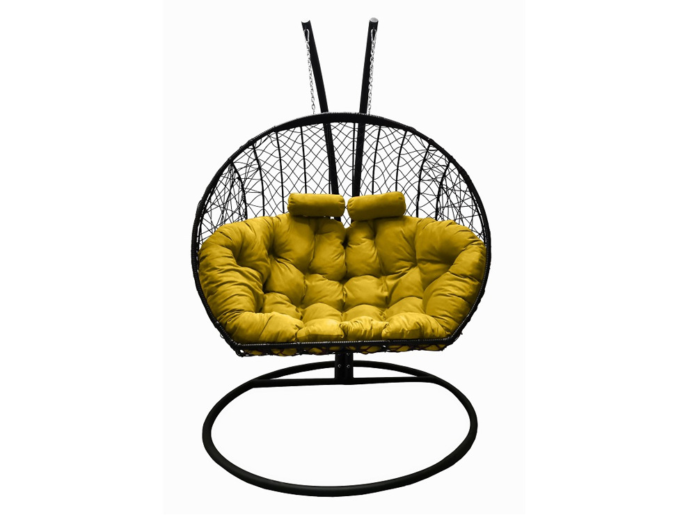Подвесное кресло Кокон Двойной Премиум Зигзаг (желтый)