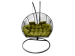 Подвесное кресло Кокон Двойной Премиум Зигзаг (зеленый)