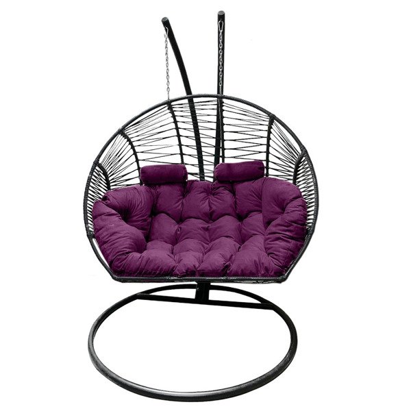 Подвесное кресло Кокон Двойной Премиум Зигзаг (фиолетовый)