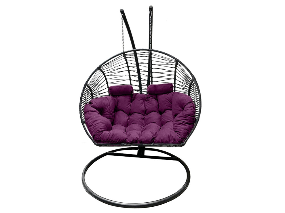 Подвесное кресло Кокон Двойной Премиум Зигзаг (фиолетовый)