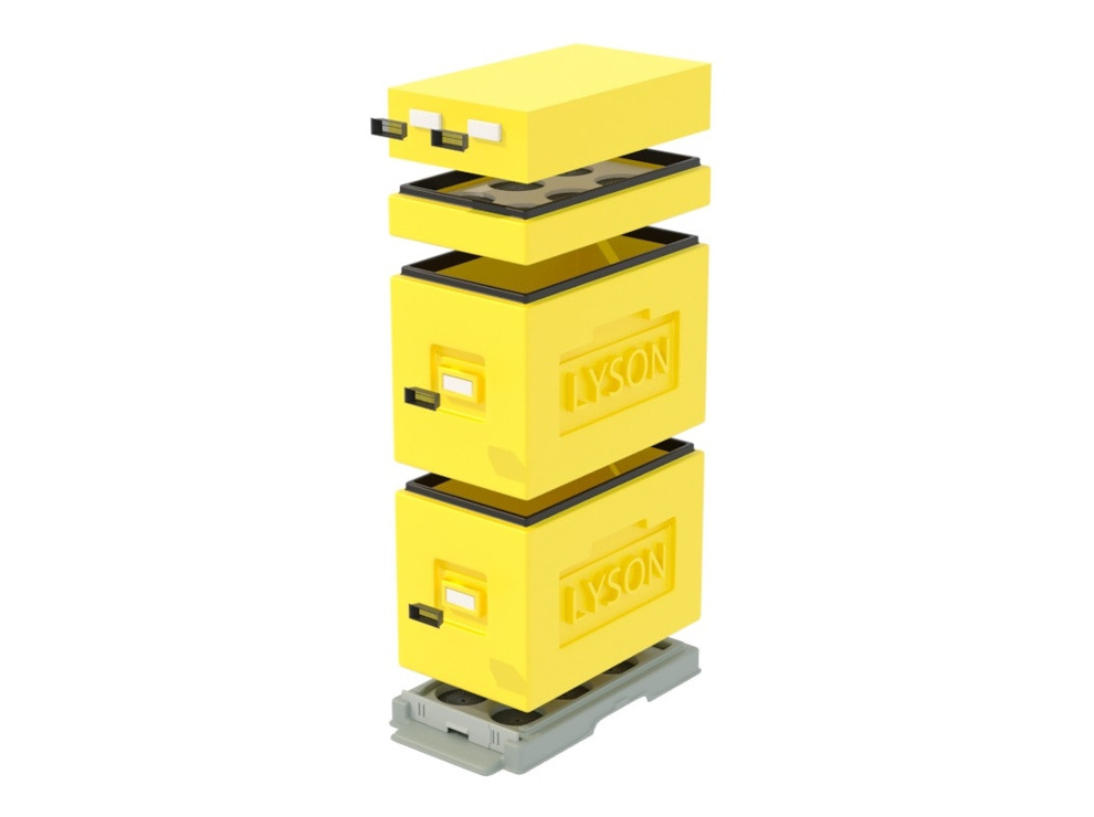 Улей "Дадан" 6-рамочный (2 корпуса Дадан, кормушка), красный