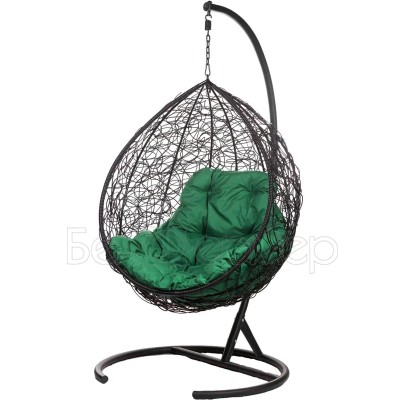 Кресло подвесное BiGarden Tropica Black (зеленая подушка)